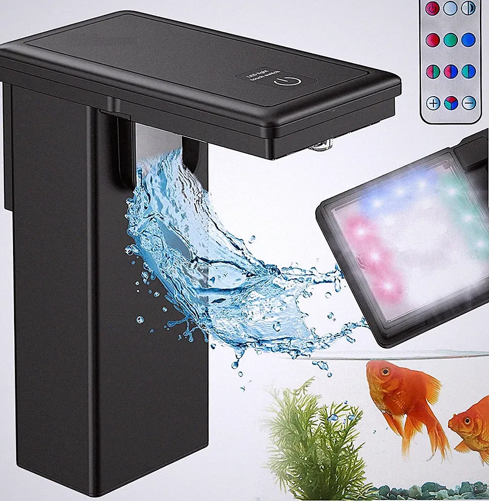 2-in-1 Aquarium Filter mit LED Licht 10W 255L/H für Aquarien bis 60L