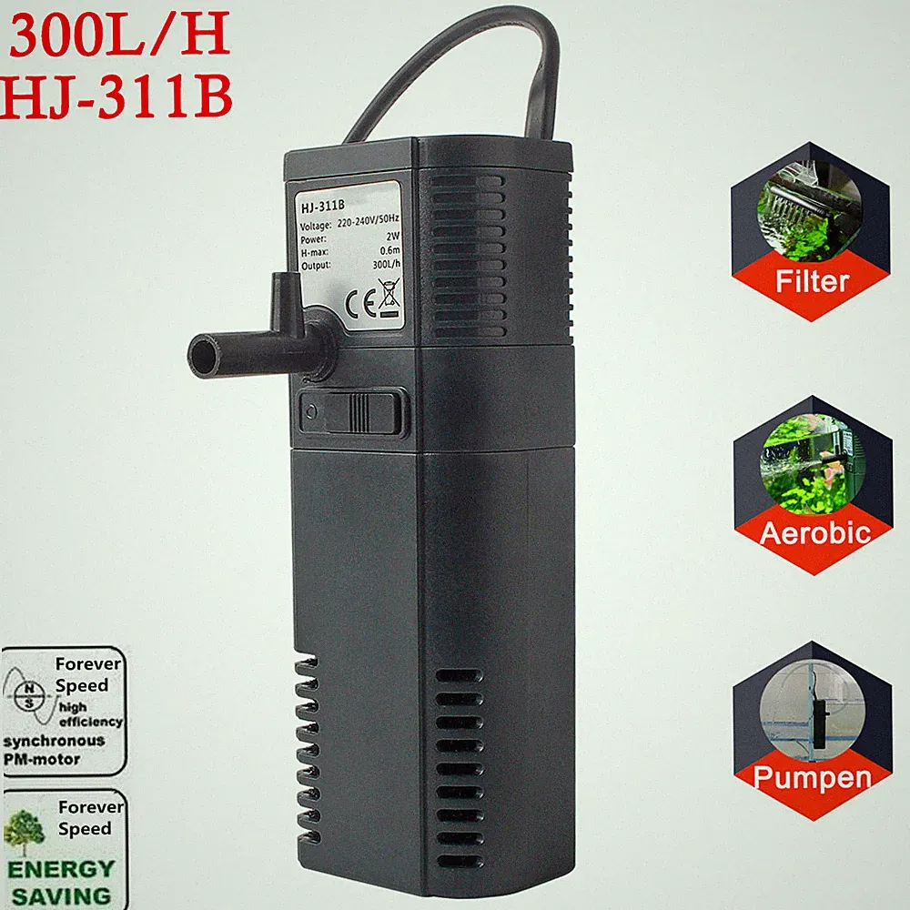 2W 300 L/h Universal Aquarium Innenfilter Aktivkohle Filterpumpe Aquariumfilter