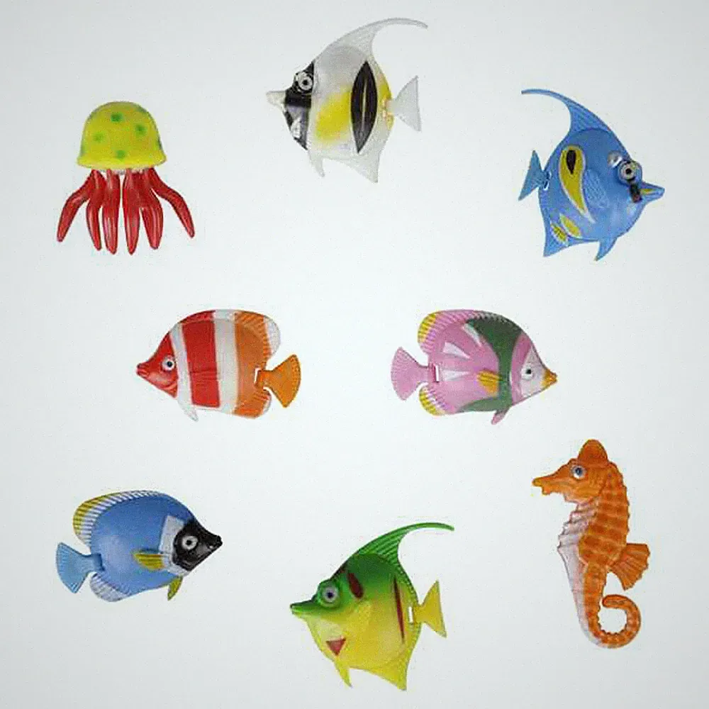 8 x bunte künstliche Kunststoff Blasen Lampe Aquarium tropische Fische Seepferdchen