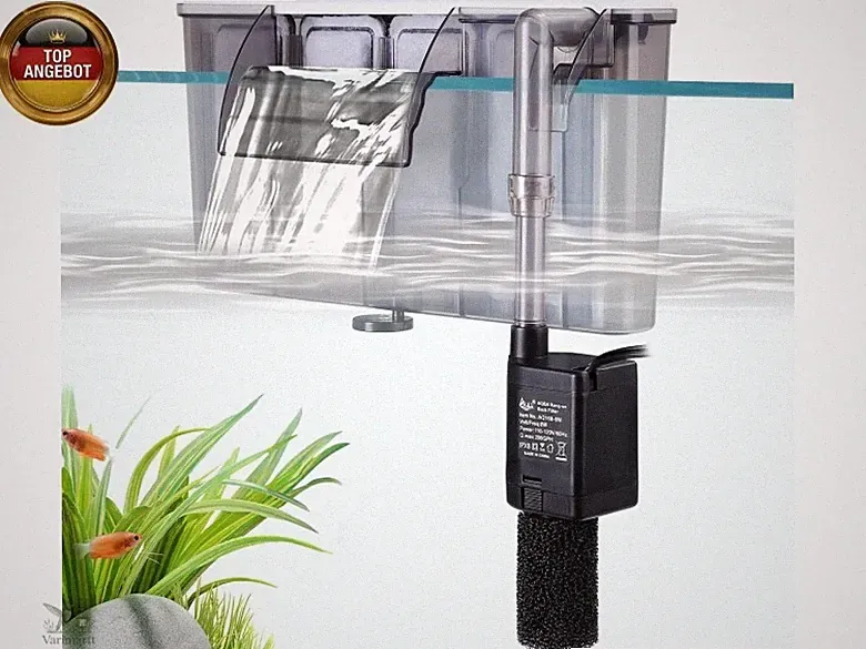 AQQA Aquarium Filter,8W Leise Aquarium Außenfilter,Einstellbarer Durchfluss