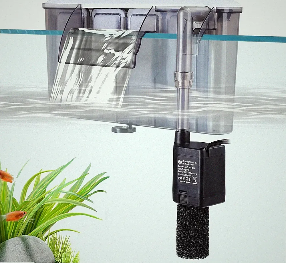 AQQA Aquarium Filter,8W Leise Aquarium Außenfilter,Einstellbarer Durchfluss