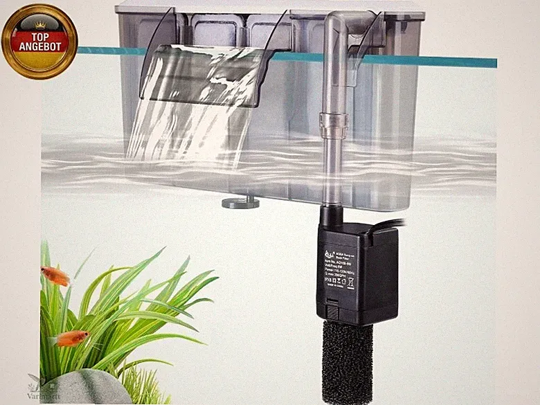 AQQA Aquarium Filter,8W Leise Aquarium Außenfilter,Einstellbarer Durchfluss