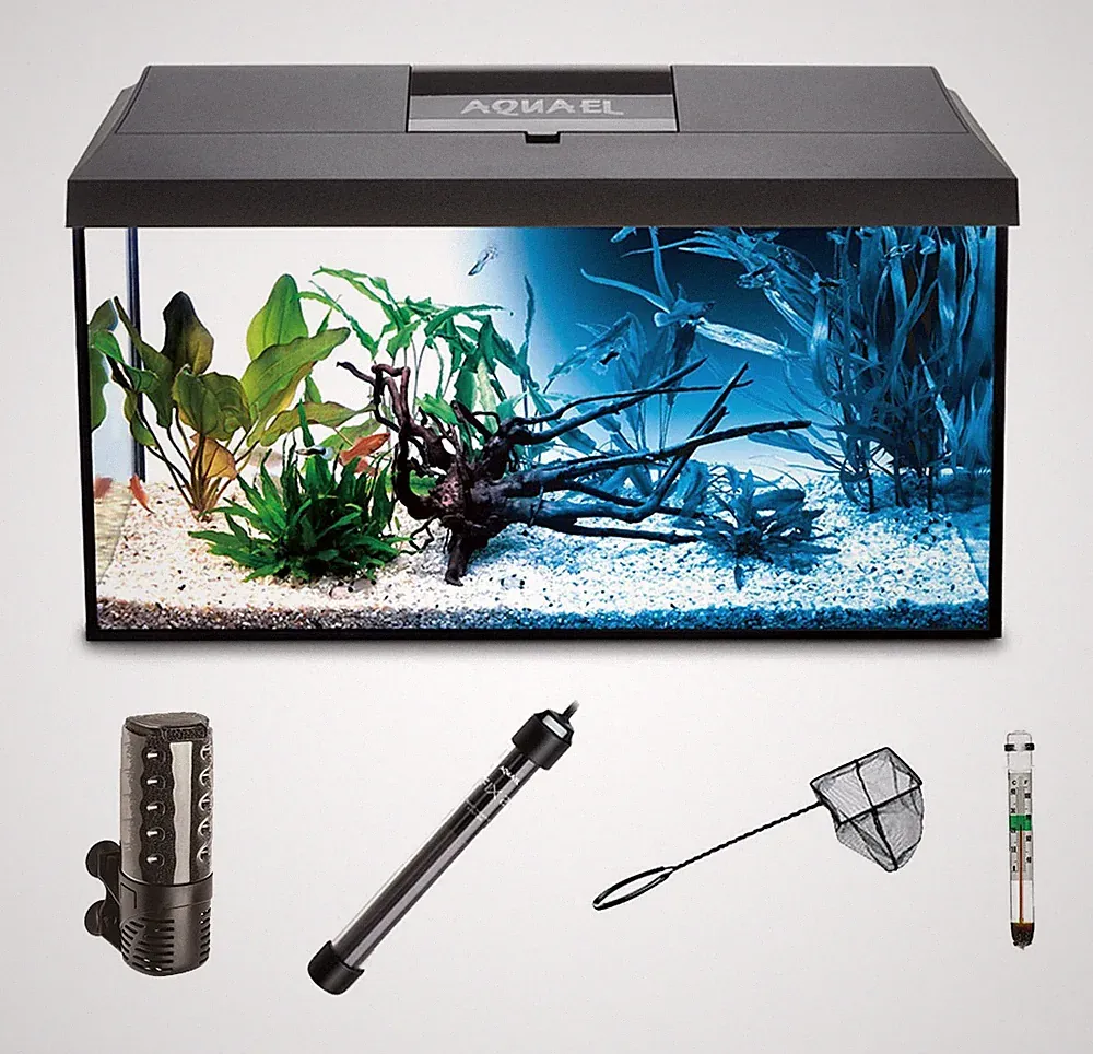 AQUAEL Aquariumset 25l 40x25x25 Leddy Day & Night Komplettset Schwarz