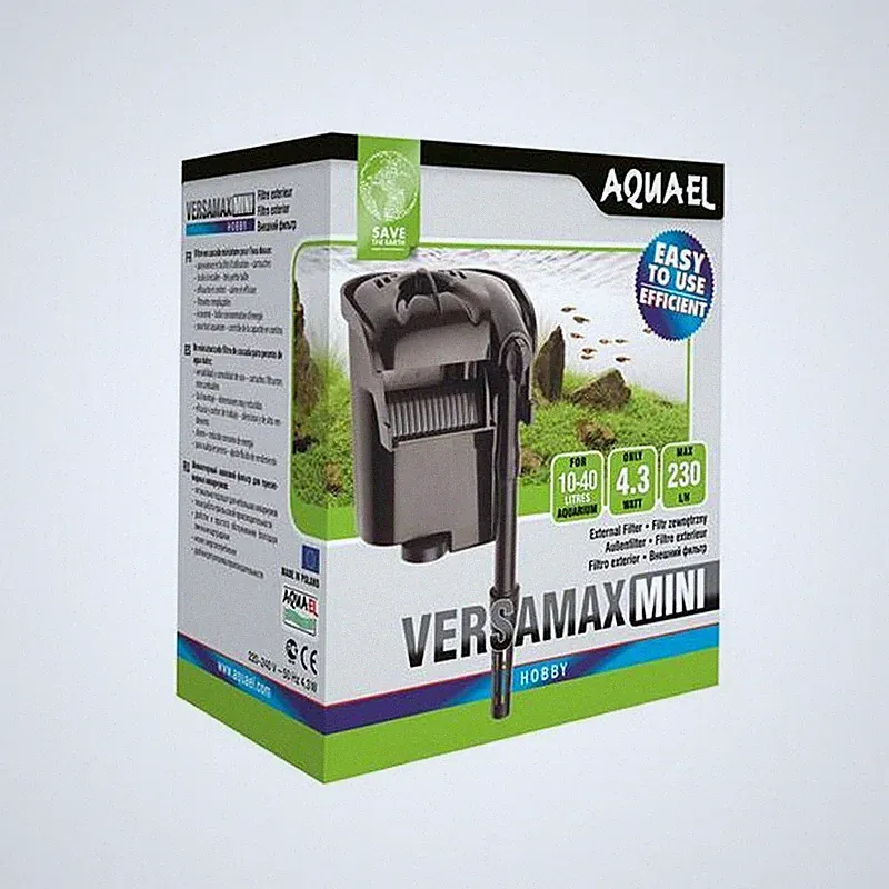 Aquael Außenfilter Aquarium Aussen Versamax Mini 230 l/h für Aquarien bis 40l
