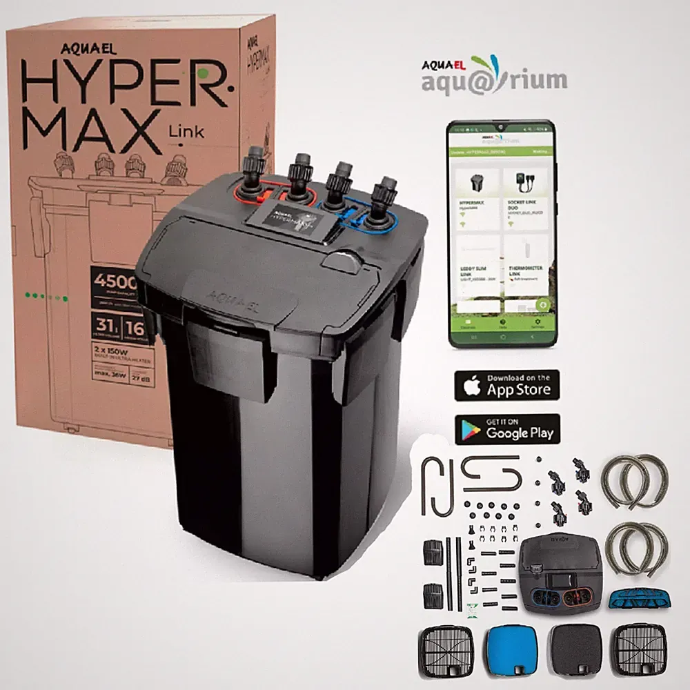 Aquael Filter Hypermax Link Außenfilter für Süß- & Meerwasseraquarien Aquarium