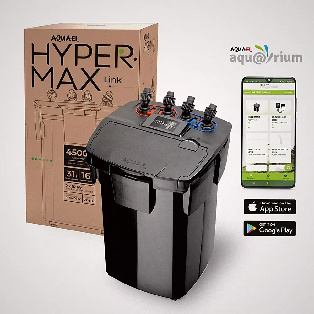 aquael HYPERMAX Link Außenfilter 4500l/h - 36 W Aquarium Außenfilter