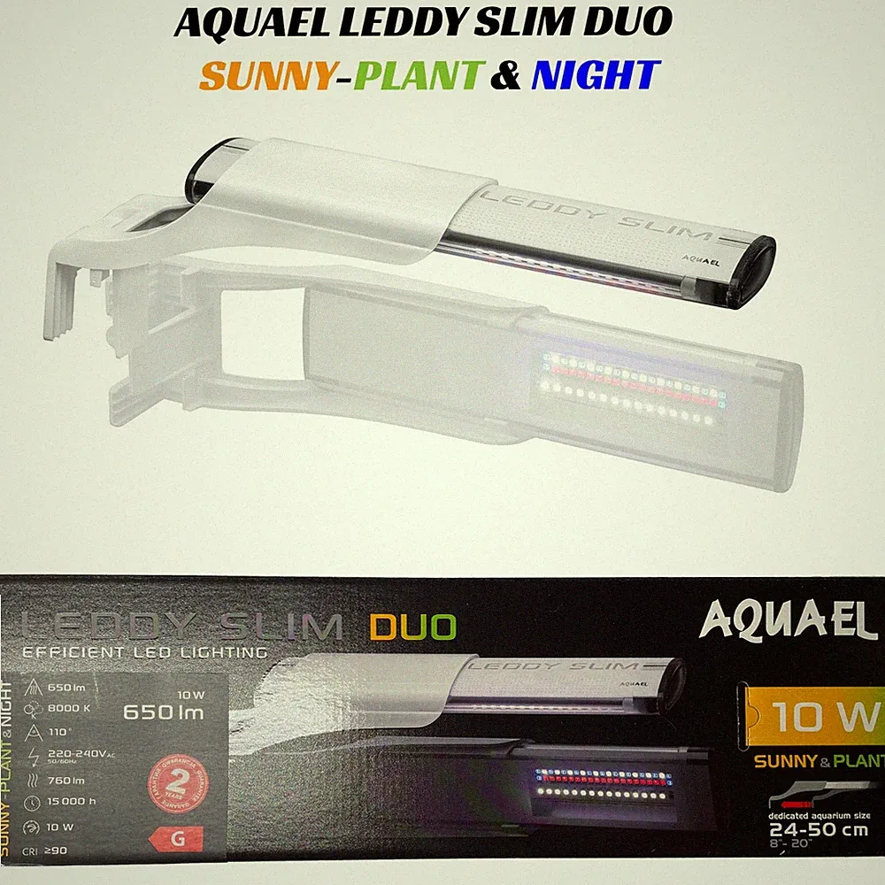 Aquael Leddy Slim Duo 10W Aquarium LED-Beleuchtung 24-50cm Sunny-Plant & Night