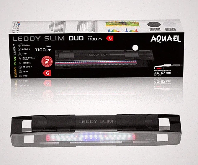 Aquael Leddy Slim Duo Sunny Plant & Night 2.0 16W - 40-67cm schwarz Aquarium LED
