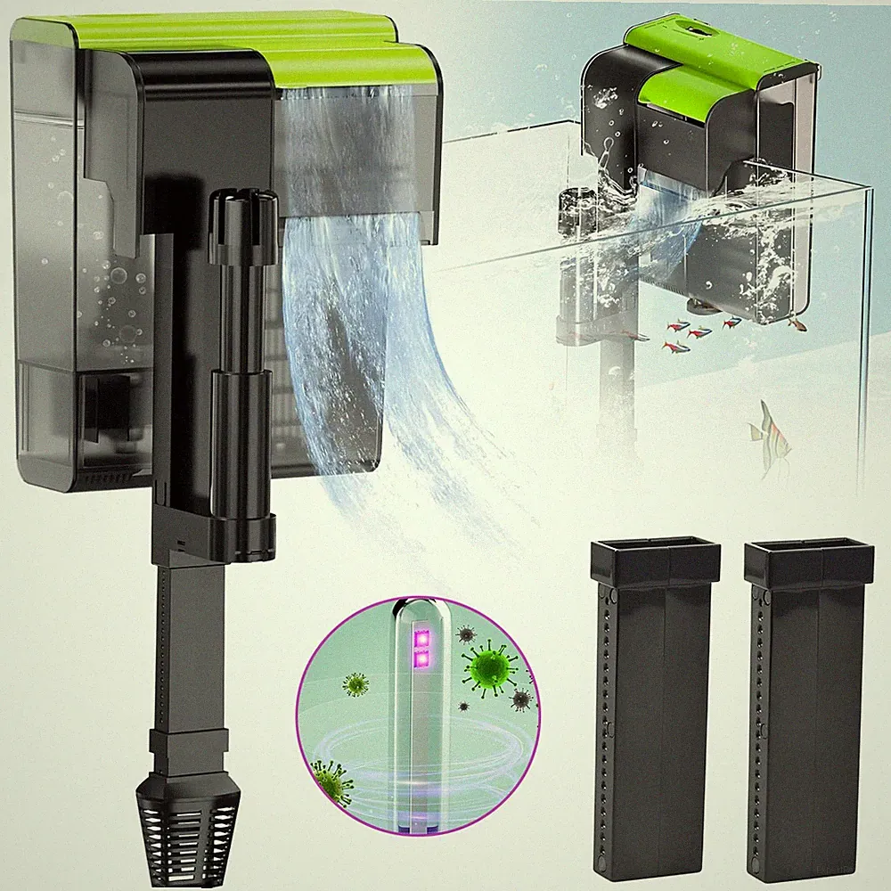 Aquarienfilter 4in1 Aquarium Außenfilter mit UV Sterilisator 450L/H Hängefilter