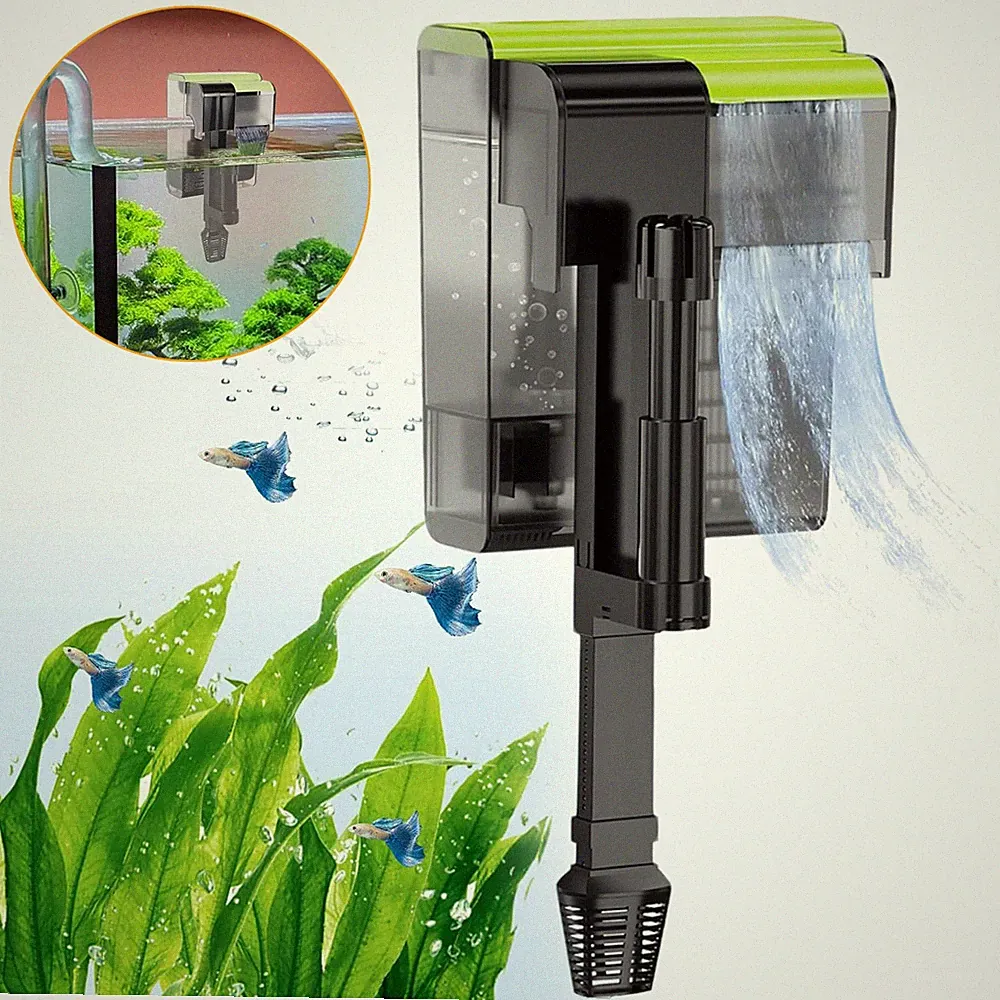 Aquarium Außenfilter mit UV Einstellbarer Hang on Filter 450L/h Wasserfallfilter