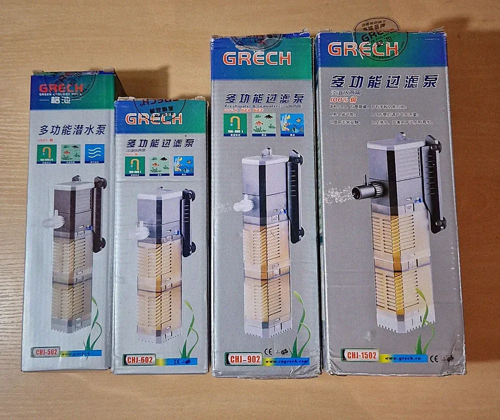 Aquarium Filter 4-in-1 Innen Aquarium Wasserpumpe mit Schwämmen, 500-1500L/H