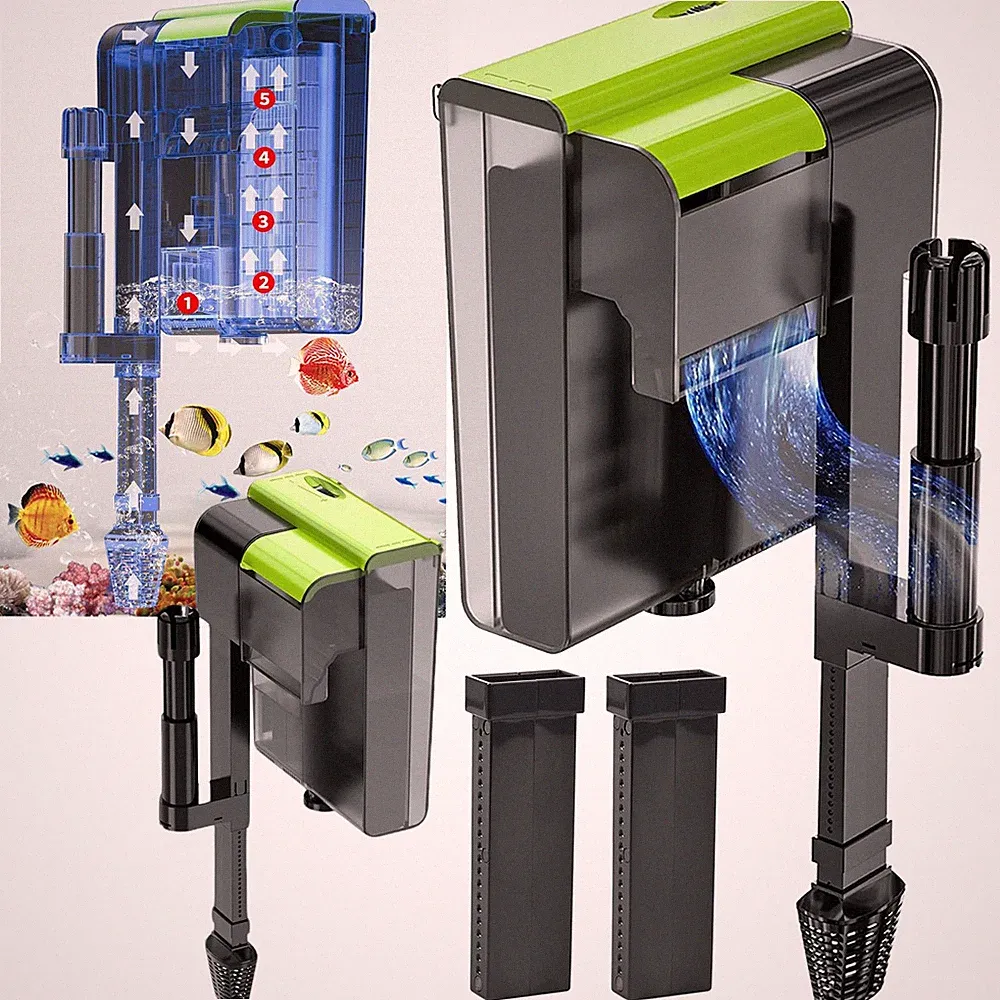 Aquarium Filter Aquarium Außenfilter 450L/h Hängefilter für 10-100L Aquarien