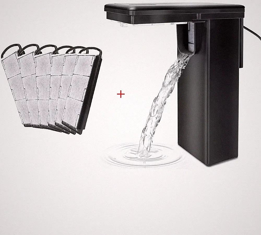 Aquarium Filter mit LED Licht 2 in 1 255L/h für Becken bis 60L + 6 Kartuschen