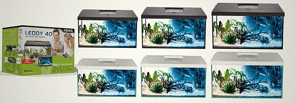 Aquarium Set AQUAEL LEDDY LED DAY&NIGHT komplett inkl. Abdeckung, Filter,Heizer