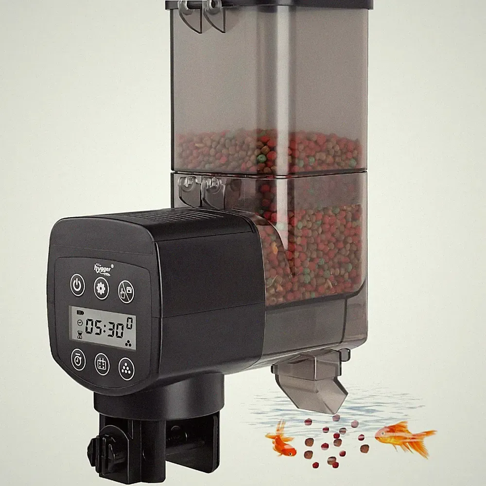 Automatischer Fischfutterautomat 350ml Aquarium Koi Teich Fütterung LCD Timer