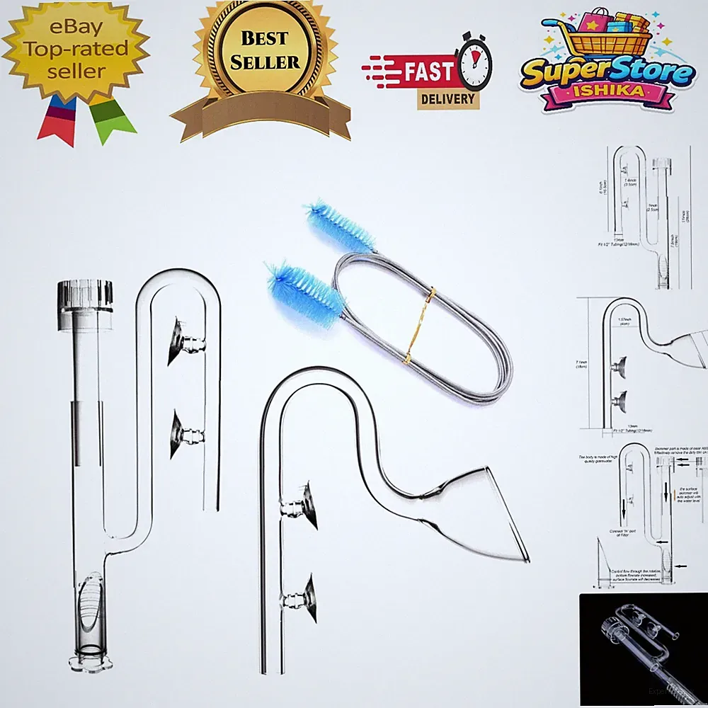 Elegantes Wasserglas Lilie Pfeifen Set mit Skimmer Zu- & Abfluss für Aquarien