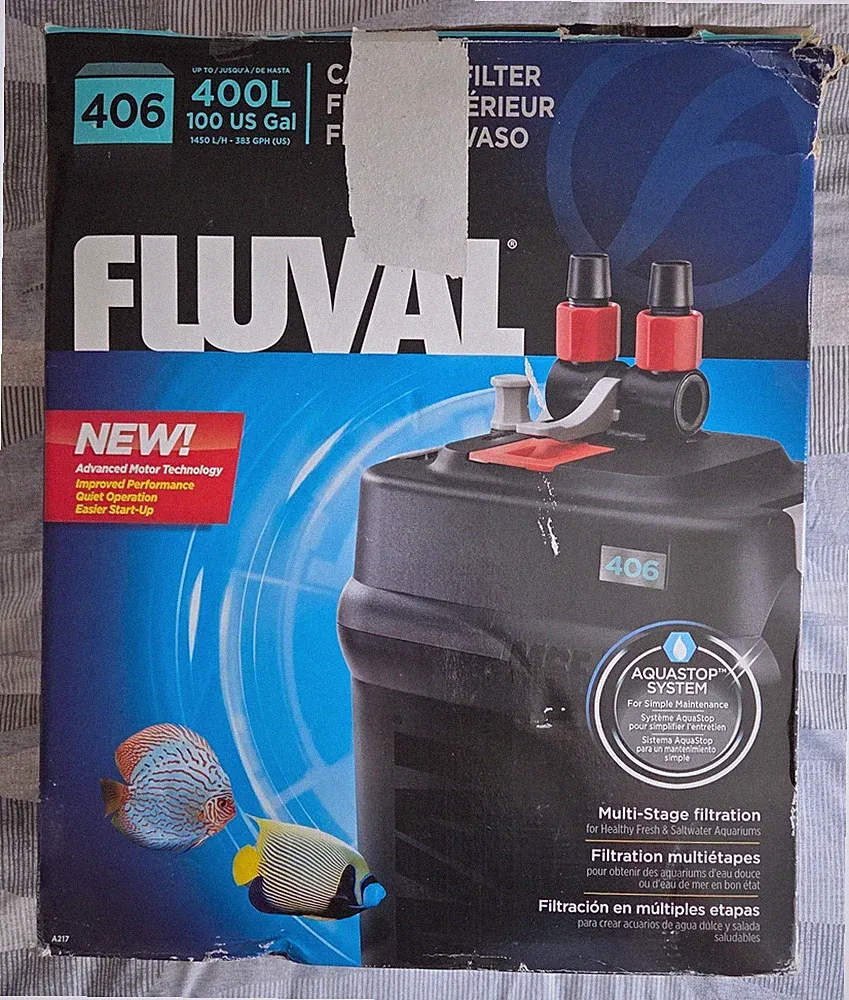 Fluval 406 Außenkanister Aquarium Filter 400L Fassungsvermögen
