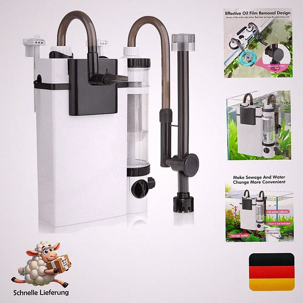 Hygger Hang On Aquariumfilter 600L/H 8W mit Fischabfallsammler, leiser Außenf...
