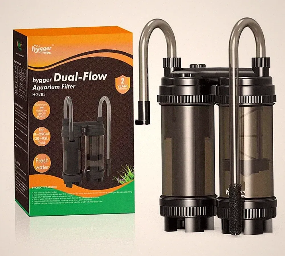 hygger HG283 Hang On Außenfilter Aquarium 27-74L Dual Flow Filter 450L/H 9W