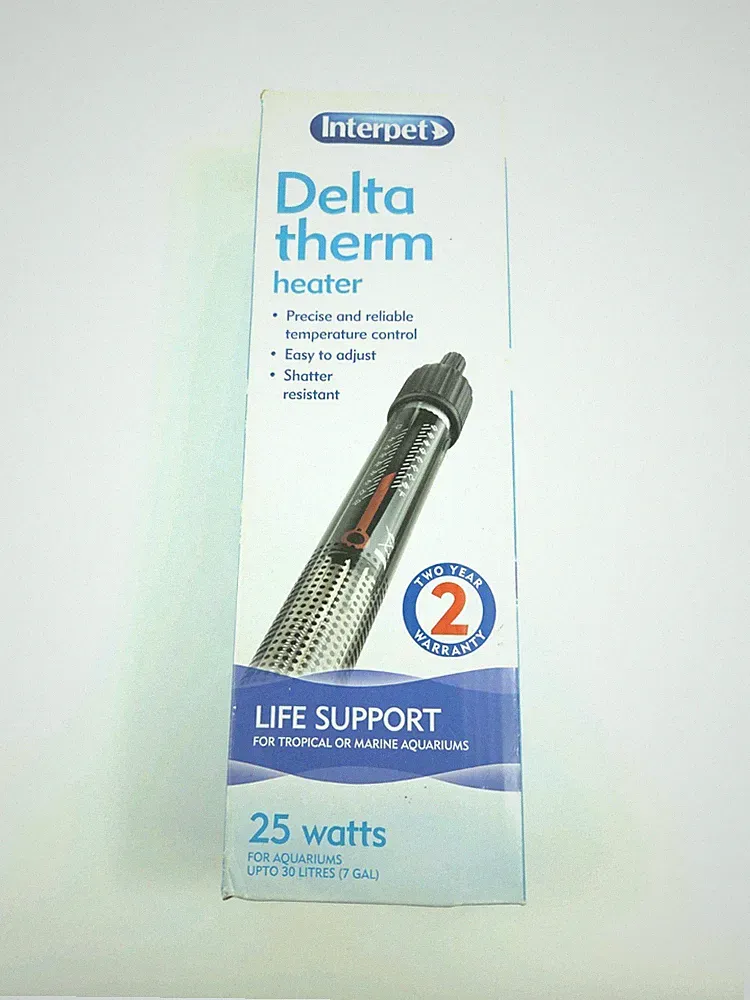 Interpet Delta Therm Heater 25W Thermostat Tropical Fish Plants Tank 30L
