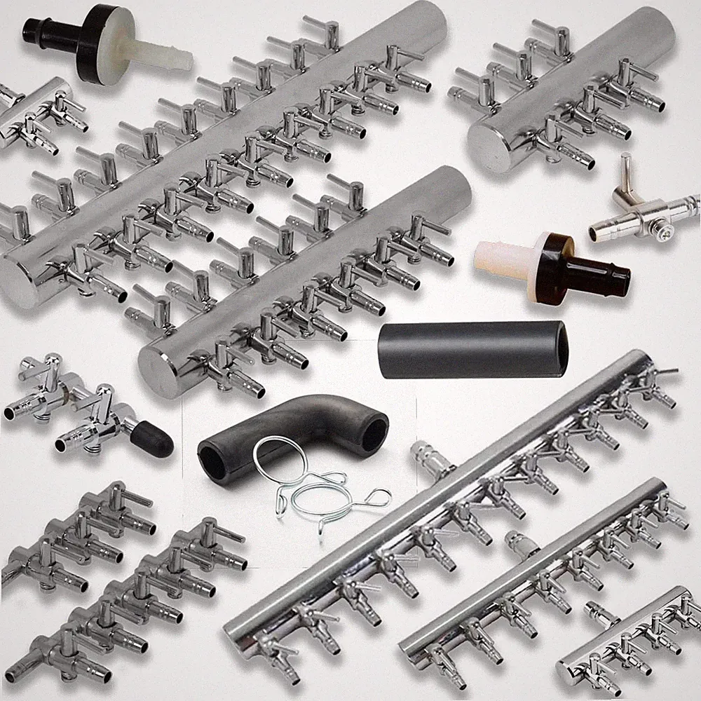 Koi Luftpumpe Verteiler Gummi Verbinder Winkel / gerade und Clips Teichbelüftung