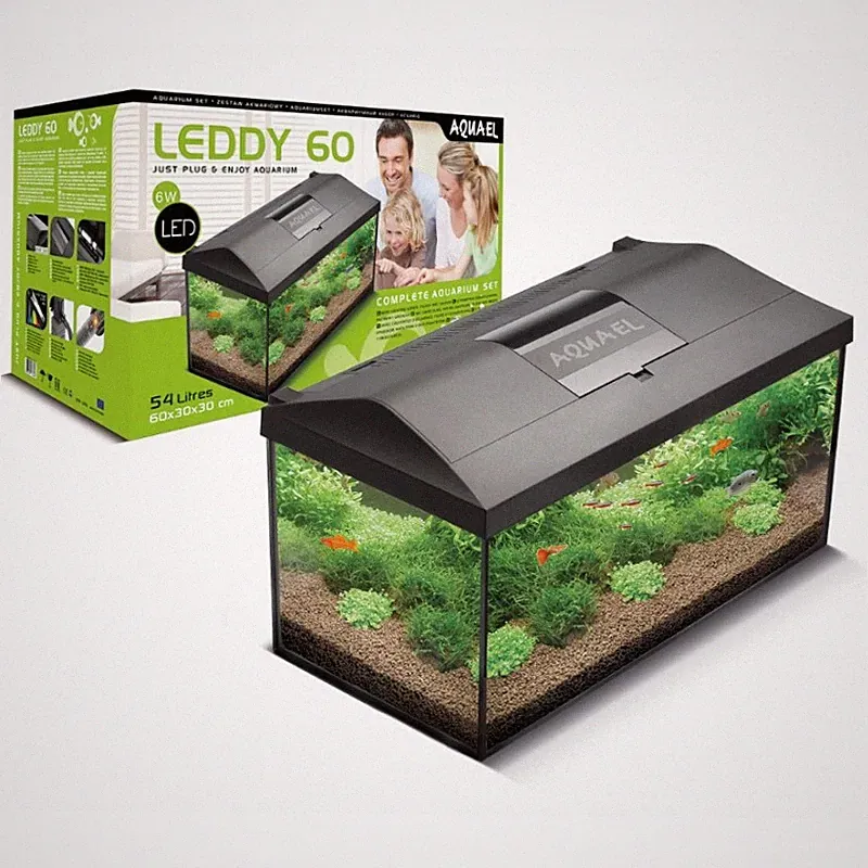 Leddy 60 Aquarium Set mit Tag und Nacht LED Beleuchtung