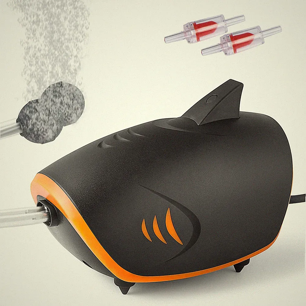 Leistungsstarke Aquarium Luftpumpe Dual Outlets Aquarium Luftpumpe Einstellbar Sauerstoff A...