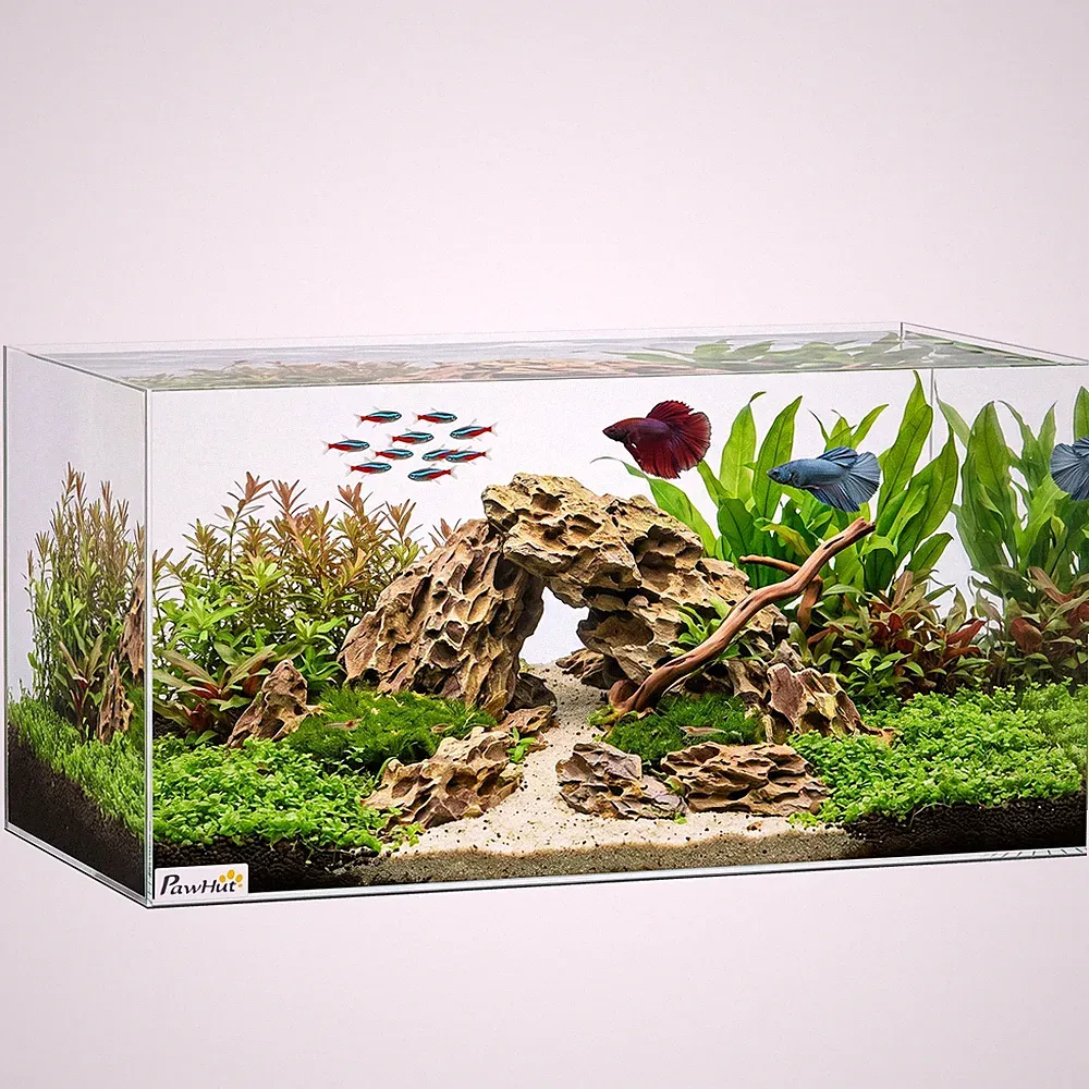 PawHut 51L Aquarium mit Schutzbodenmatte 60 x 30 x 30 cm