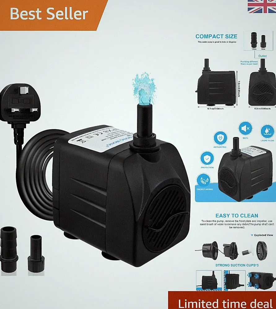 SilentFlow 800L/h Tauchpumpe Wasserpumpe für Aquarien & Teiche