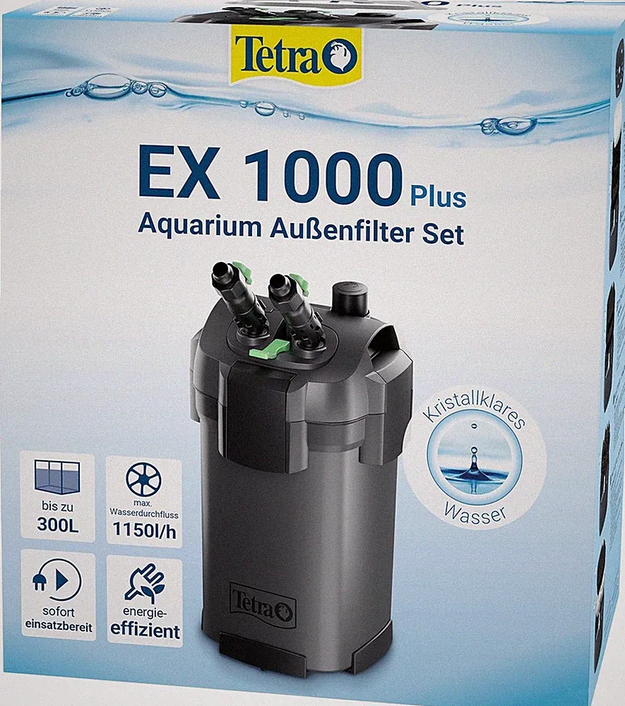 Tetra Aquarium Außenfilter EX 1000 Plus leistungsstark Filter für Aquarien 300L
