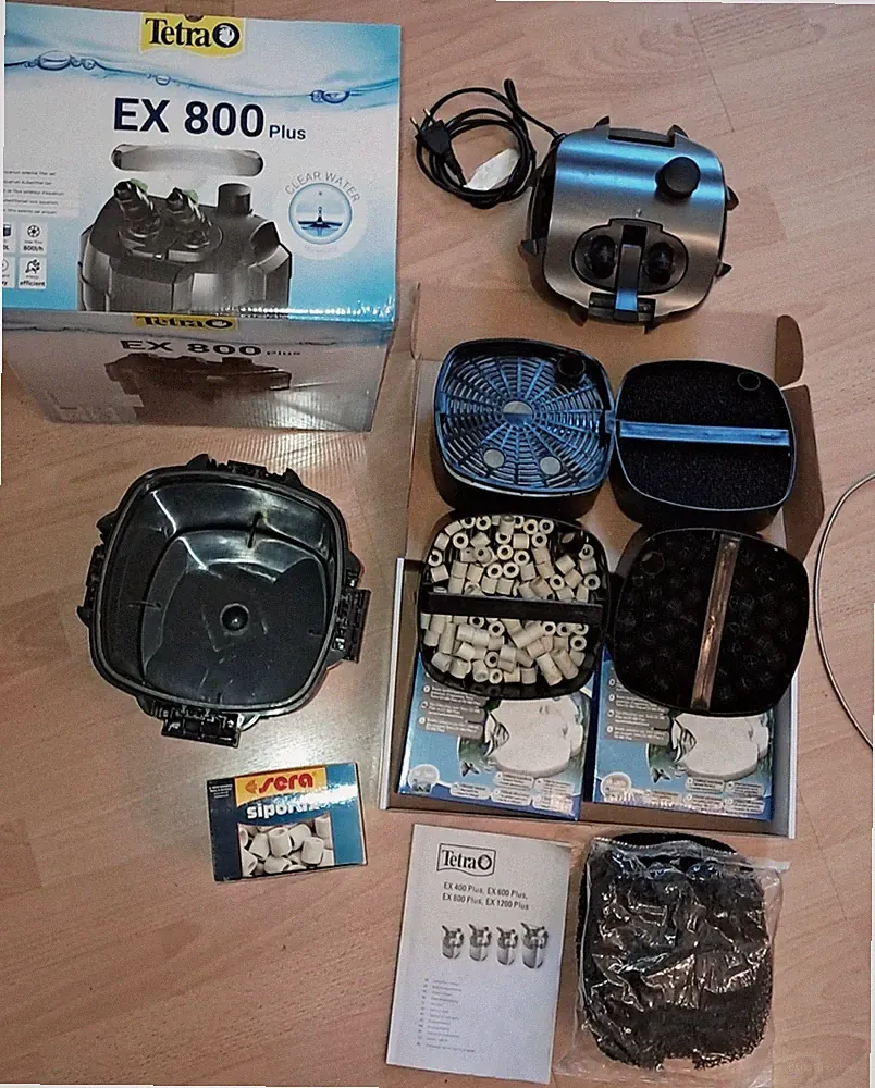 Tetra EX 800 Plus Außenfilter Aquariumfilter 300 L, 800 L/h, 10 W, Zubehör